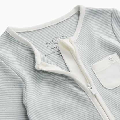 Clever Zip Sleepsuit - Blue Stripe