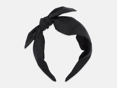 Side Bow Headband - Liberty Black F Print