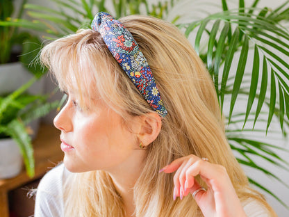 Padded Knot Headband - Liberty Strawberry Thief Spring F Print