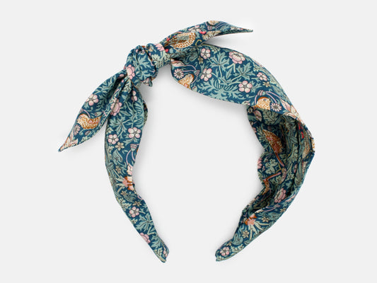 Side Bow Headband - Liberty Strawberry Thief P Print