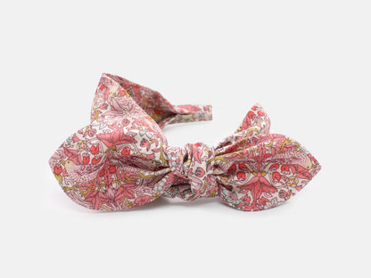 Side Bow Headband - Liberty Strawberry Thief Spring C Print