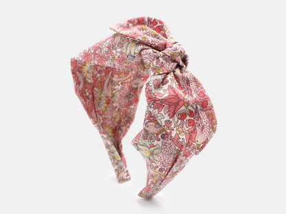 Side Bow Headband - Liberty Strawberry Thief Spring C Print