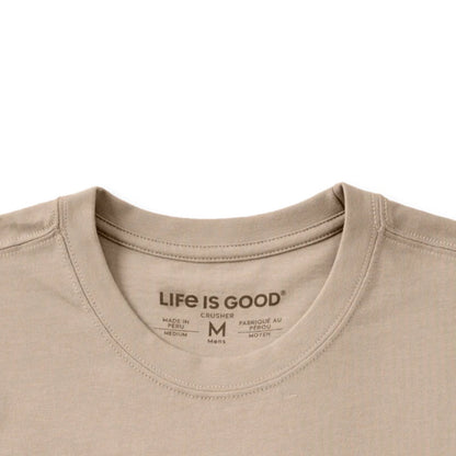 LIFE IS GOOD - MENS CRUSHER TEE | Dad Tax Oat Brown