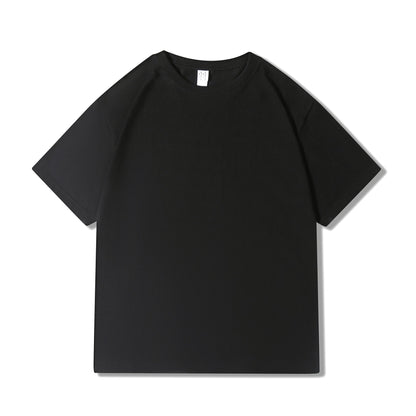 230g 40 Count Xinjiang Combed Cotton Heavyweight Pure Cotton Short-Sleeved T-Shirt for Men and Women Pure Color Round Neck White T-Shirt Bottoming Shirt