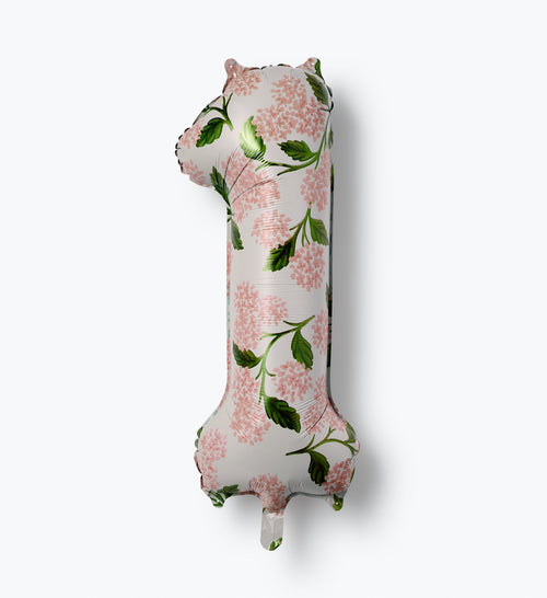 Numbered Foil Balloon - Pink Hydrangea