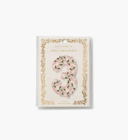 Numbered Foil Balloon - Pink Hydrangea