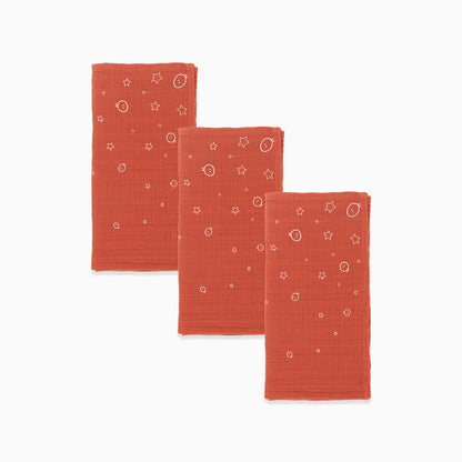 Green and Red Pre-Washed Regular Muslins 3-Pack
