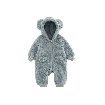 Baby Rompers Newborn Baby Boys Fleece Cotton Jumpsuit For Baby Girls Hooded Romper Infant Christmas Costumes 0-18M