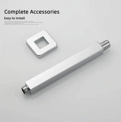 Ciencia 304 Stainless Steel Square Shower Arm G1/2 Bathroom Shower Arm Wall Mounted for Fixed Rain Shower Head