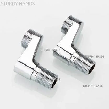 2Pcs Shower Faucet Curved Foot Adjustable Adapter Solid Brass Wall Mounted Replacement Angle Valve Kitchen Bathroom Accessories