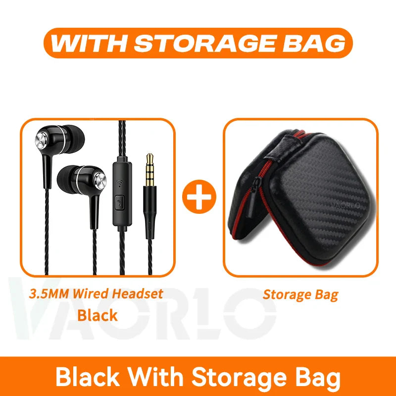 3.5mm Wired Earphone In Ear Headset HIFI Heavy Bass Earbuds Monitor Sports Headset Stereo Music Gaming Headphone With Microphone