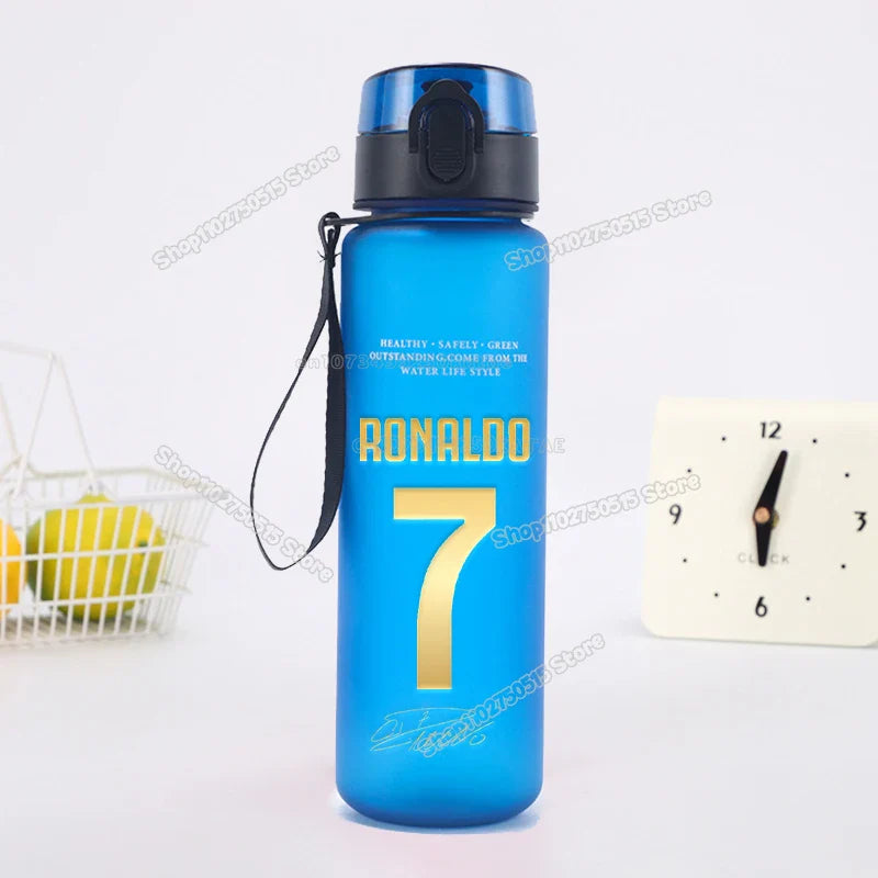 650ml CR7 Children Water Bottle Soccer Star Ronaldo Kids Straw Cup Outdoor Sport Boy Girl Drink Bottle School Leak Proof Jugs