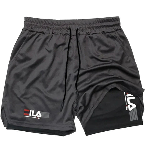 Shorts Men's Two-in-one Sports Shorts Breathable Casual Quick-drying Double-layer Shorts Summer Running Sportswear Bottoms M-3XL