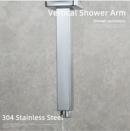 Ciencia 304 Stainless Steel Square Shower Arm G1/2 Bathroom Shower Arm Wall Mounted for Fixed Rain Shower Head