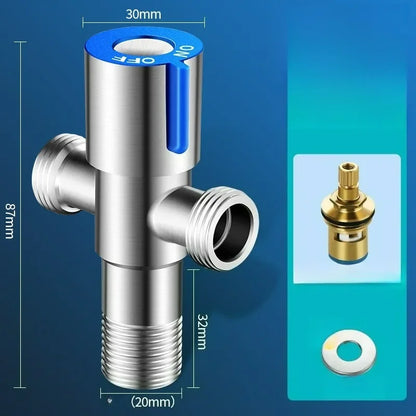 Bathroom Connector for Toilet Basin Water Heater G1/2 Stainless Steel Angle Valve Thread Triangle Valve Hot and Cold Water Valve