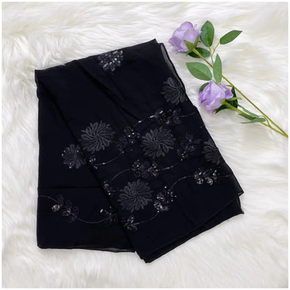 2023 Latest African Spring Women Scarf Chiffon Sequin Embroidered Ramadan Hijab Shawl Fashionable Casual Diamond  Headscarf