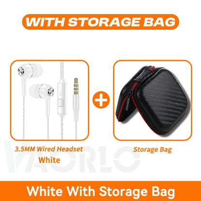 3.5mm Wired Earphone In Ear Headset HIFI Heavy Bass Earbuds Monitor Sports Headset Stereo Music Gaming Headphone With Microphone