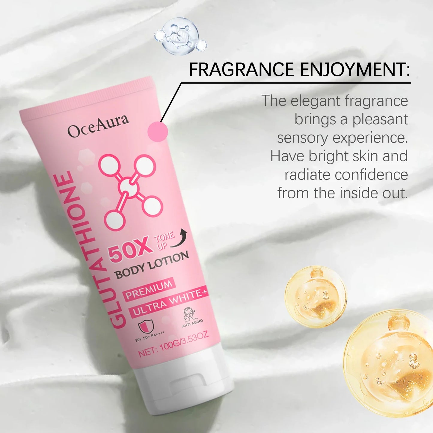 100G Glutathione Body Cream Daily Moisturizing Nourishing Brightening Tone Lasting Fragrance Improve Dullness Smooth Body Lotion