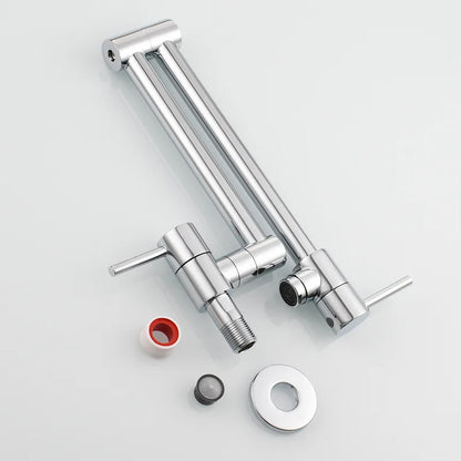 Brass Pot Filler Tap Wall Mount Foldable Kitchen Faucet Single Cold Single Hole Sink Tap Rotate Folding Spout Chrome Gold Black