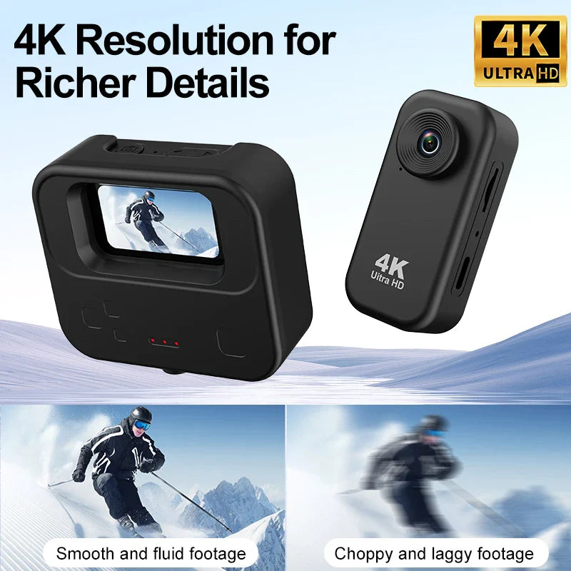 4K Thumb Camera Ultra-HD Action Camera Vlogging Image Stabilization First-Person View Cycling Chest-Mounted Camera