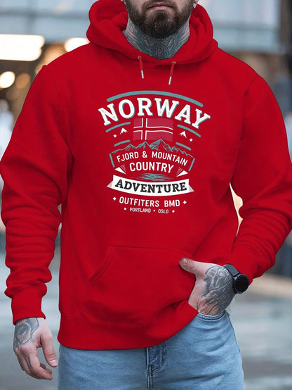 2026 New Style Fashion Men's Printed Autumn/Winter Hooded Parka - Outdoor Leisure Soft and Comfortable Long-Sleeved Sport Coat