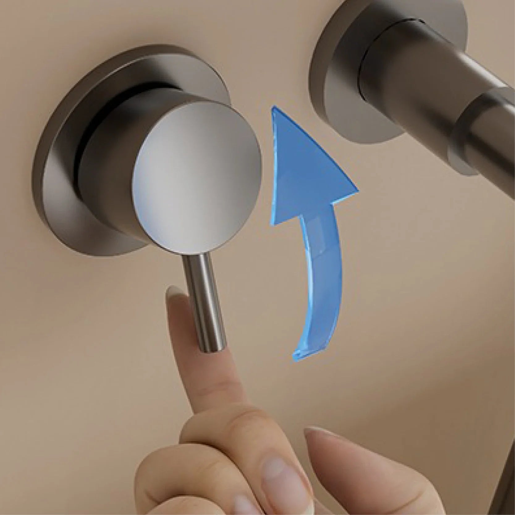 Bathroom Minimalist Gun Gray Brass Wall Mounted Bathtub Faucet with Dual Handles for Hot & Cold Water Dual Function Shower Mixer