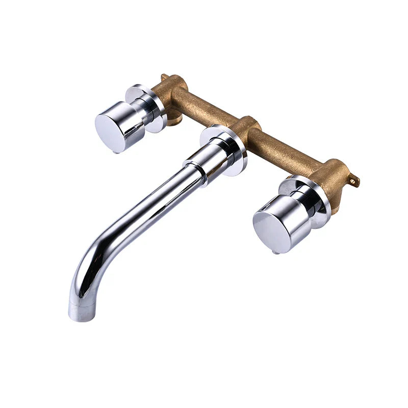 BAKALA Brass Matte Black Bathroom Sink Faucet Tap Hot Cold Wash Basin Water Swivel Spout Wall Mounted Bath Mixer