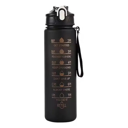 700ml Sports water Bottle High Temperature Resistant Graduated Straw Cup Rainbow Frosted Progressive Color Water Cup Plastic Cup