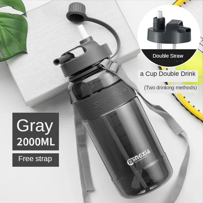 0.7/1/ 2/3L Large Capacity Sports Water Bottle Portable Debris Water Cup With Straw Outdoor Camping Picnic Climbing Water Bottle