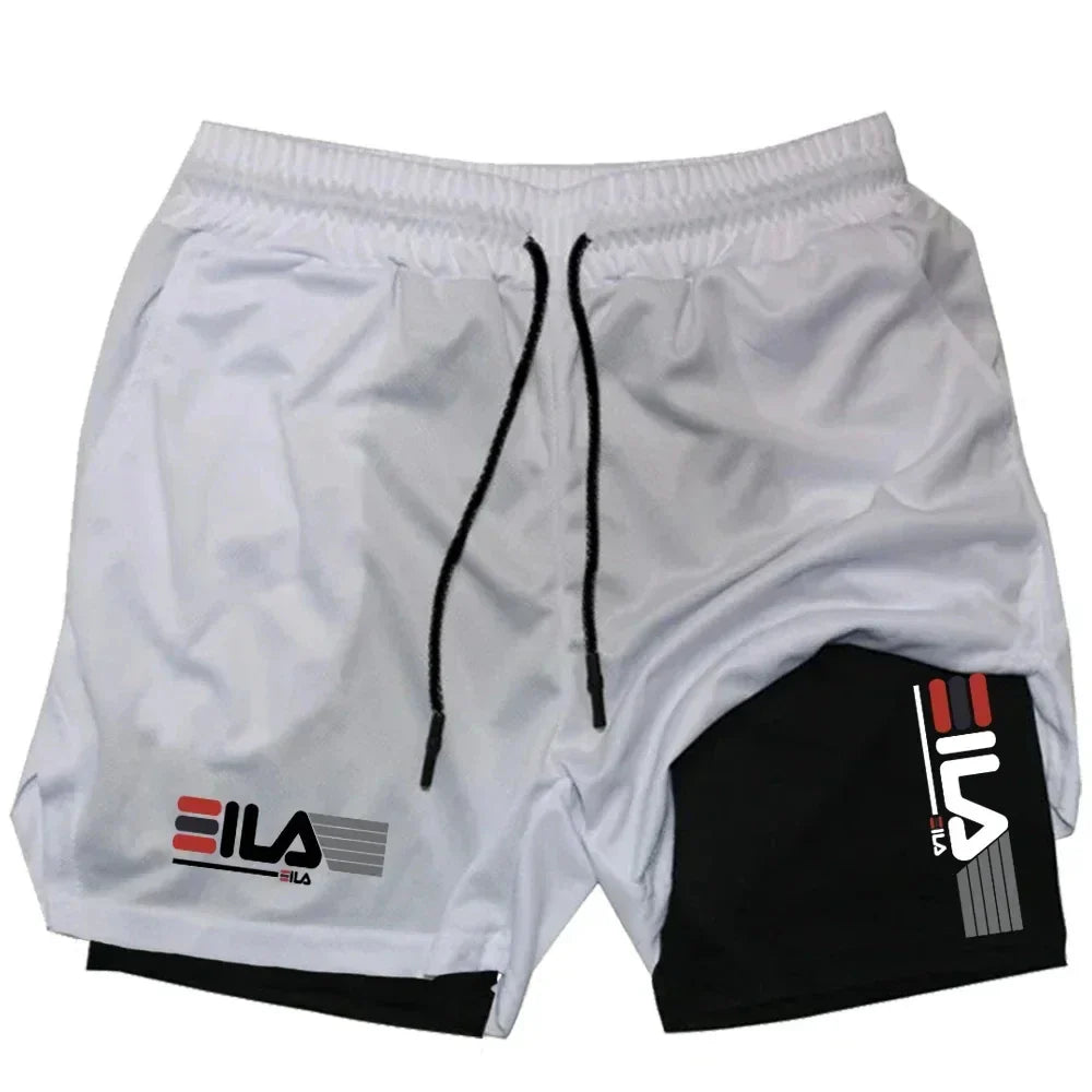 Shorts Men's Two-in-one Sports Shorts Breathable Casual Quick-drying Double-layer Shorts Summer Running Sportswear Bottoms M-3XL