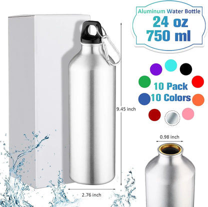 500ml 750ml Gradient Aluminum Water Bottle Large Capacity Gym Outdoor Sports Flask Leakproof Portable Gift Drinkware