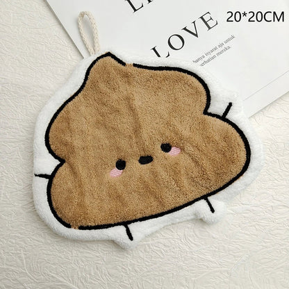 Cute Poop Toilet Paper Shaped Hand Towels Hanging Bathroom Decor for Quick Drying Home Furnishings