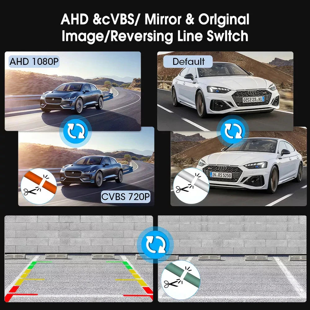 Car Rear View Camera CVBS AHD 1080P Full HD Reversing Rear Camera 170° Wide Angle Night Vision Fisheye Len Car Reversing Camera