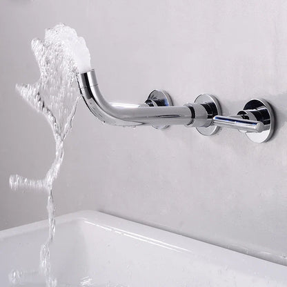 BAKALA Brass Matte Black Bathroom Sink Faucet Tap Hot Cold Wash Basin Water Swivel Spout Wall Mounted Bath Mixer