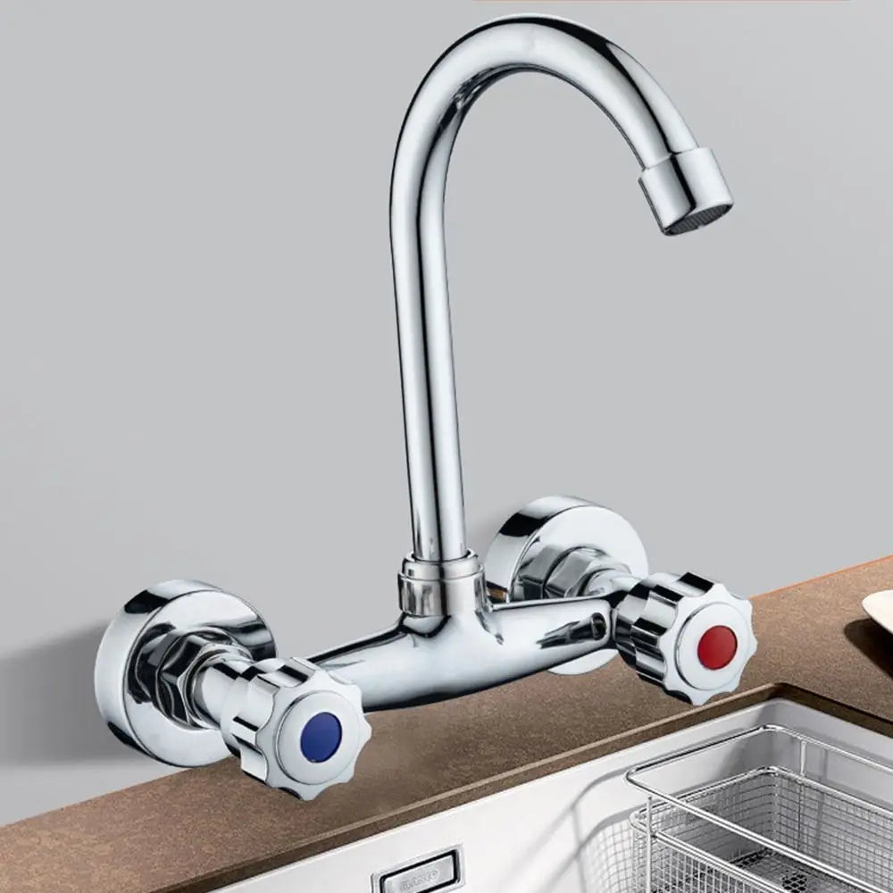 Durable Metal Out Water Inlet Valve Double Control Hot and Cold Double Shower Faucet Valve Wall Mounted Diverter Valve