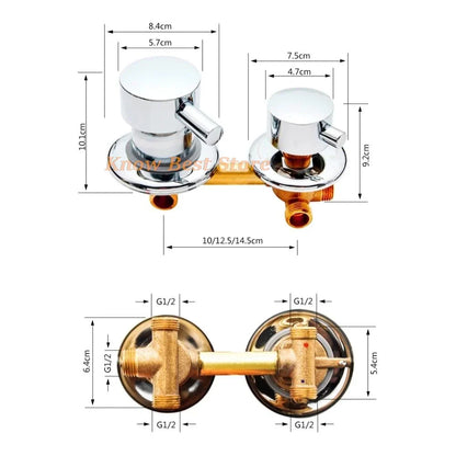 2/3/4/5 Ways Water Outlet Screw Thread Center Distance 10cm  Mixing Valve Brass Bathroom Shower Mixer Faucet Tap Cabin