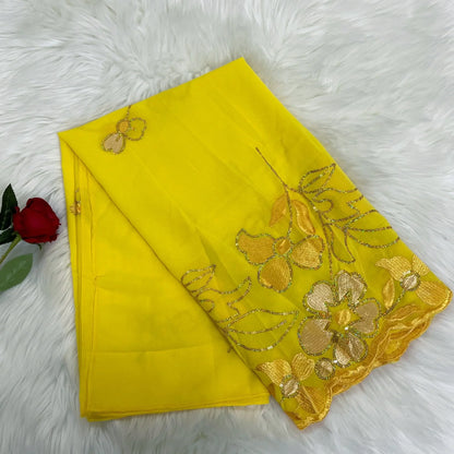 2023 Latest African Spring Women Scarf Chiffon Sequin Embroidered Ramadan Hijab Shawl Fashionable Casual Diamond  Headscarf