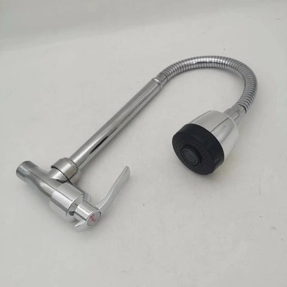 360° Kitchen Wall Mounted Faucet Single Cold Universal Vegetable Basin Faucet Bathroom Stainless Steel Sink Balcony Faucet