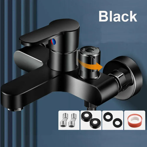 Chrome Bathroom Shower Faucet Brass Wall Mounted Hot Cold Water Dual Spout Mixer Tap For Bathroom Splitter Bath Shower Basin