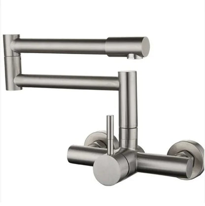 Black Pot Filler Tap Wall Mounted Foldable Kitchen Faucet Hot Cold Brushed Gold Sink Faucet Tap Rotate Folding Spout SUS304