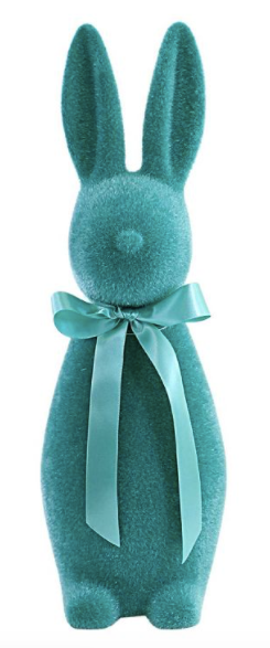 LARGE FLOCKED BUTTON NOSE EASTER BUNNY DECORATION - BRIGHT