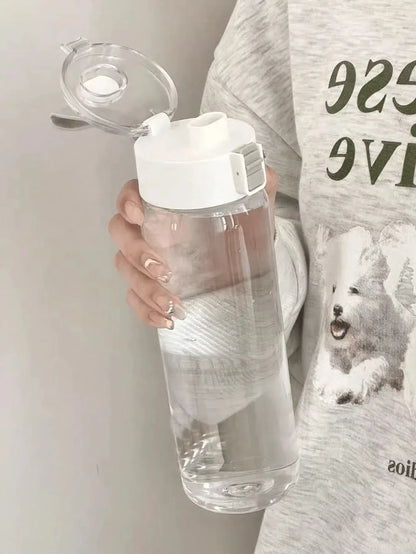 1 portable sports and fitness large capacity transparent cup, suitable for outdoor use, travel, and office essential water bottl