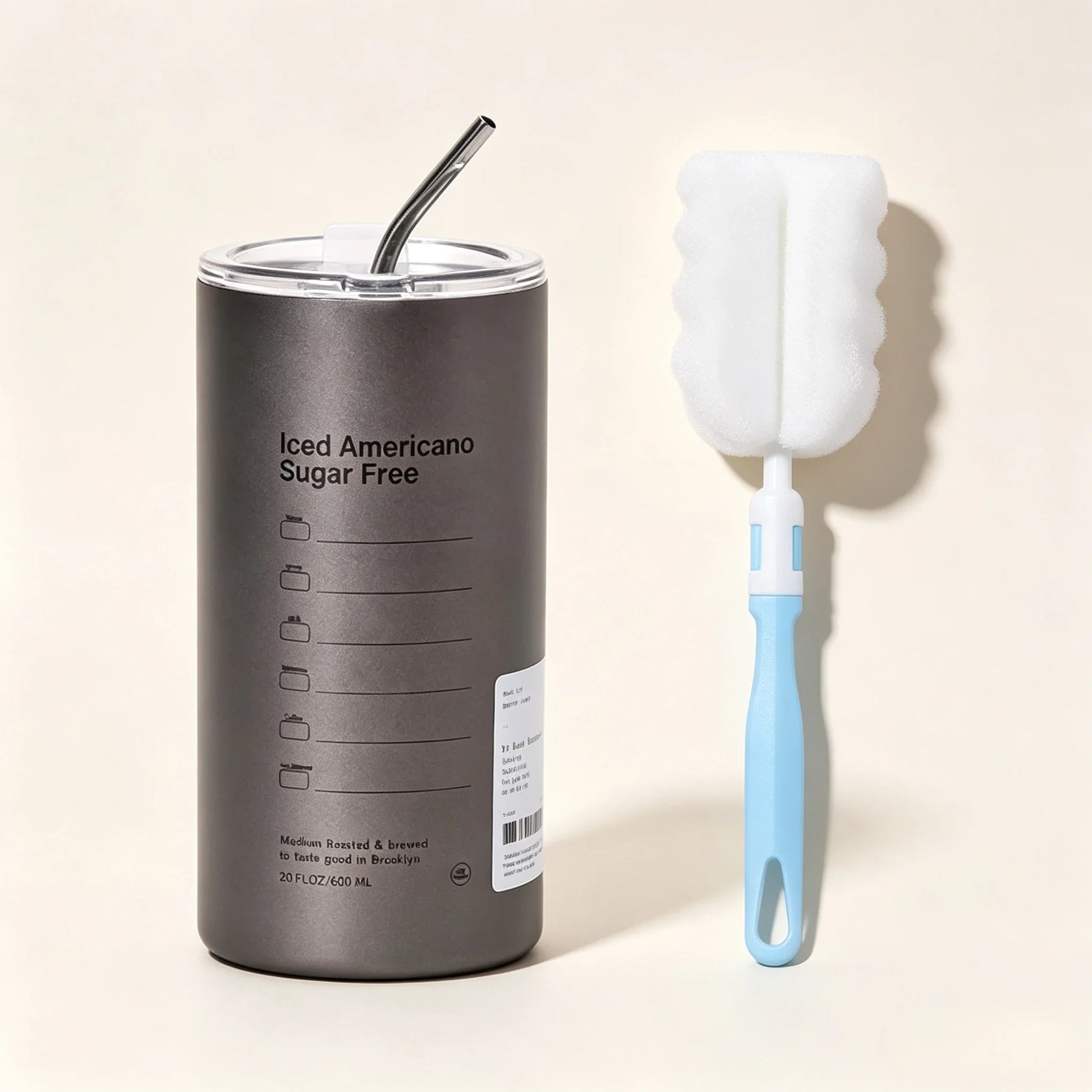600ml Thermos Portable Stainless Steel Coffee Cup Thermos Bottle with Straw Insulation Drinkware Does Not Contain BPA