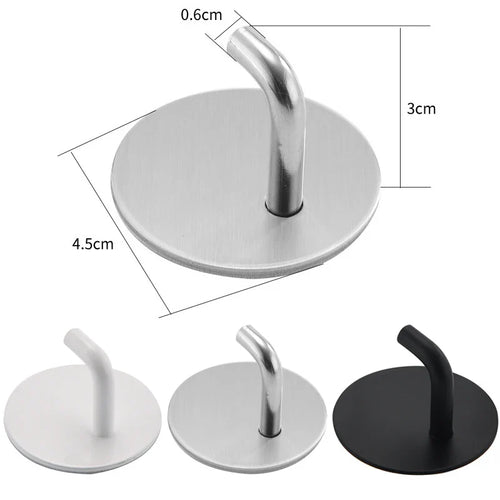 4pcs Stainless Steel Wall Hook Storage Hanger for Key Bag Clothes Waterproof Kitchen Bathroom Robe Towel Hook Organizer Accessor