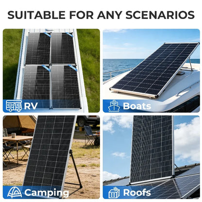 AeternaSol 400W/200W Watt 25% High-Efficiency PV Power for Home Rooftop 18B N-Type Solar Panel 12V Monocrystalline Solar Panel 18BB Cells High Efficiency Module RV Marine Boat Caravan Off Grid Monocrystalline Solar Panels Cha
