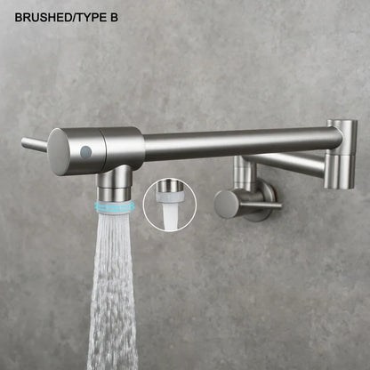Brass Pot Filler Tap Wall Mount Foldable Kitchen Faucet Single Cold Single Hole Sink Tap Rotate Folding Spout Chrome Gold Black