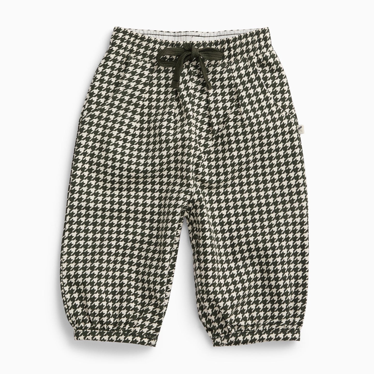 KIDLY by MORI Barrel Leg Houndstooth Trousers