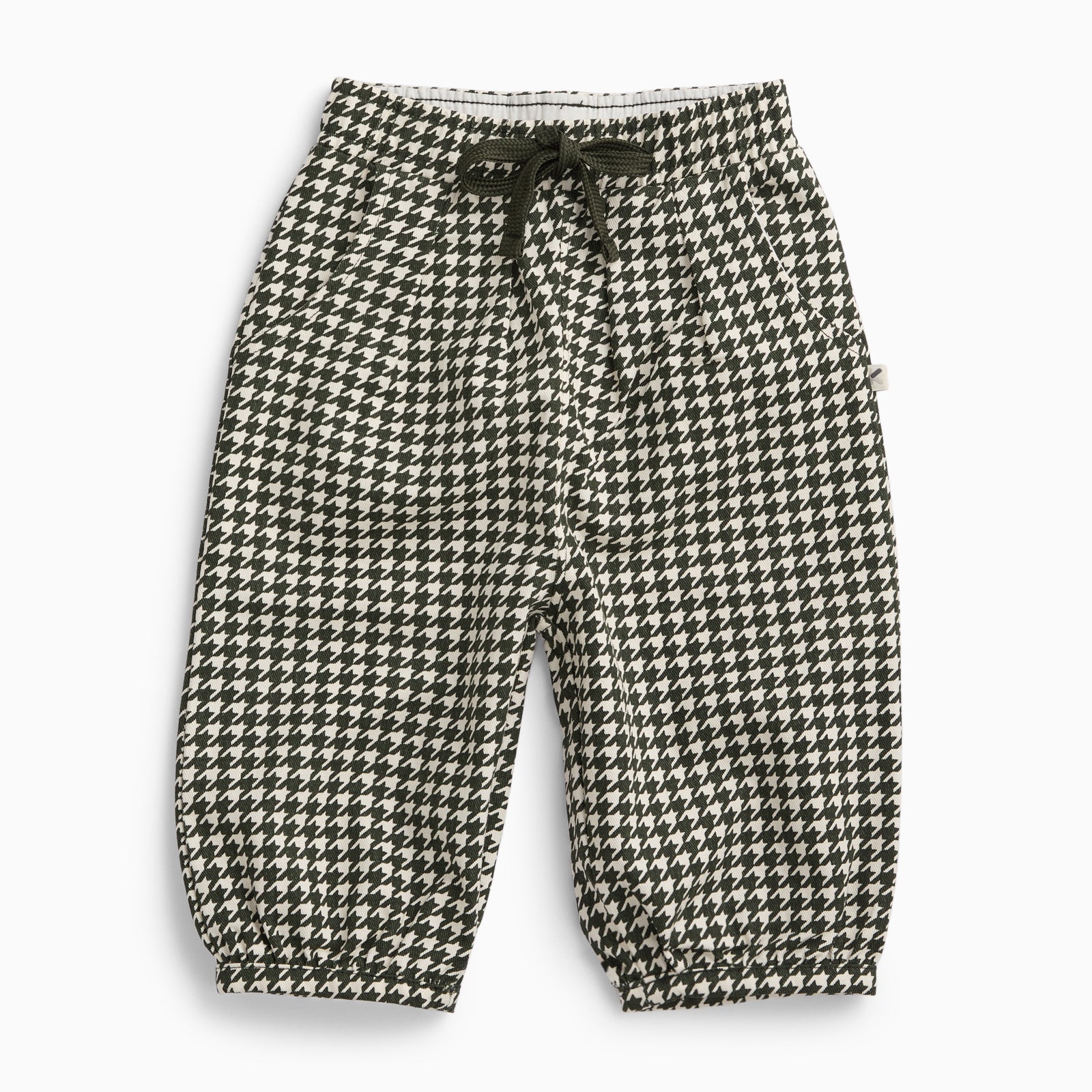 KIDLY by MORI Barrel Leg Houndstooth Trousers