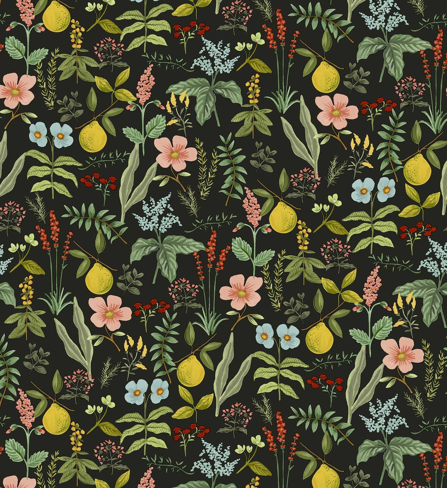 Herb Garden Peel & Stick Wallpaper - Black