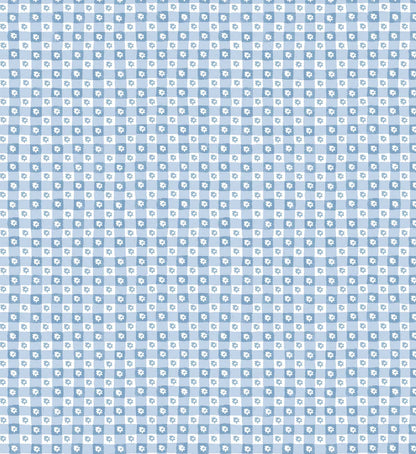 Daisy Gingham Peel & Stick Wallpaper - Blue